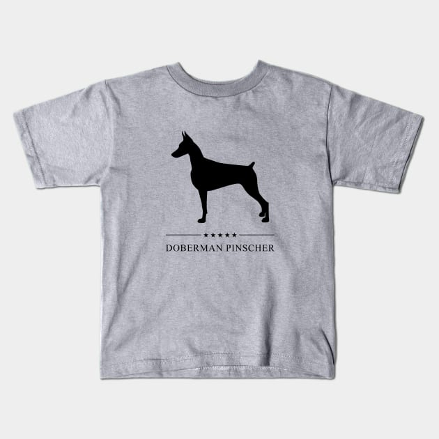 Doberman Pinscher Black Silhouette Kids T-Shirt by millersye